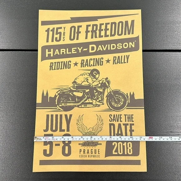 Harley-Davidson 115th Anniversary Prague Czech Republic Celebration Poster - Picture 3 of 4